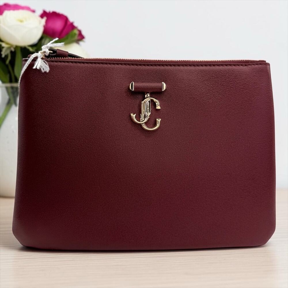 Jimmy Choo Calfskin Zippered Clutch
